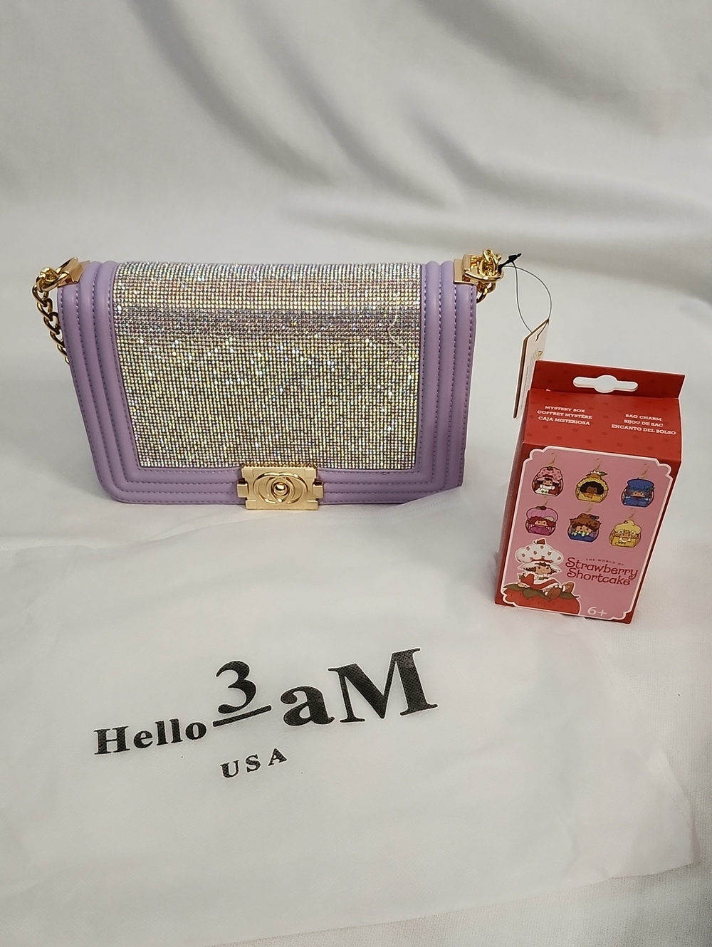 Hello3am Embellished Shoulder Bag With LF Strawberry Shortcake Bag Charm
